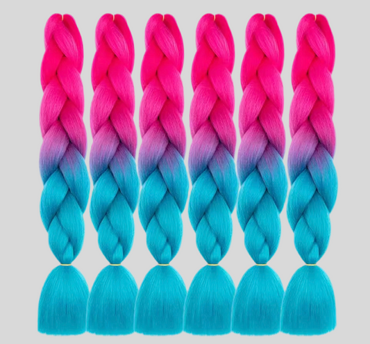 3PS Colored Braiding Hair Rainbow Hair Extensions