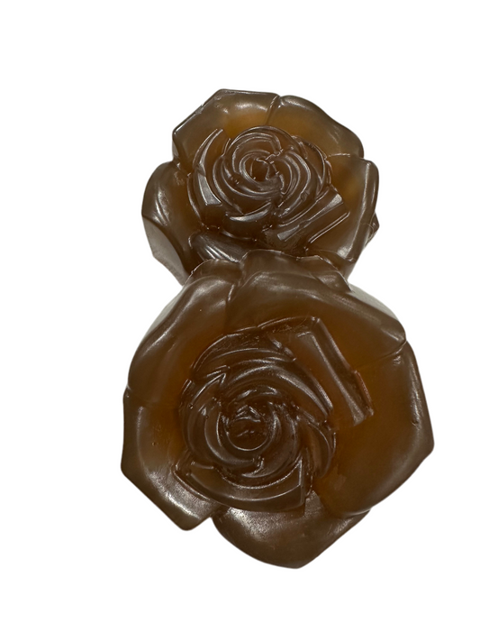 Scented Rose Shaped African Black Handcrafted Soap Bar x2