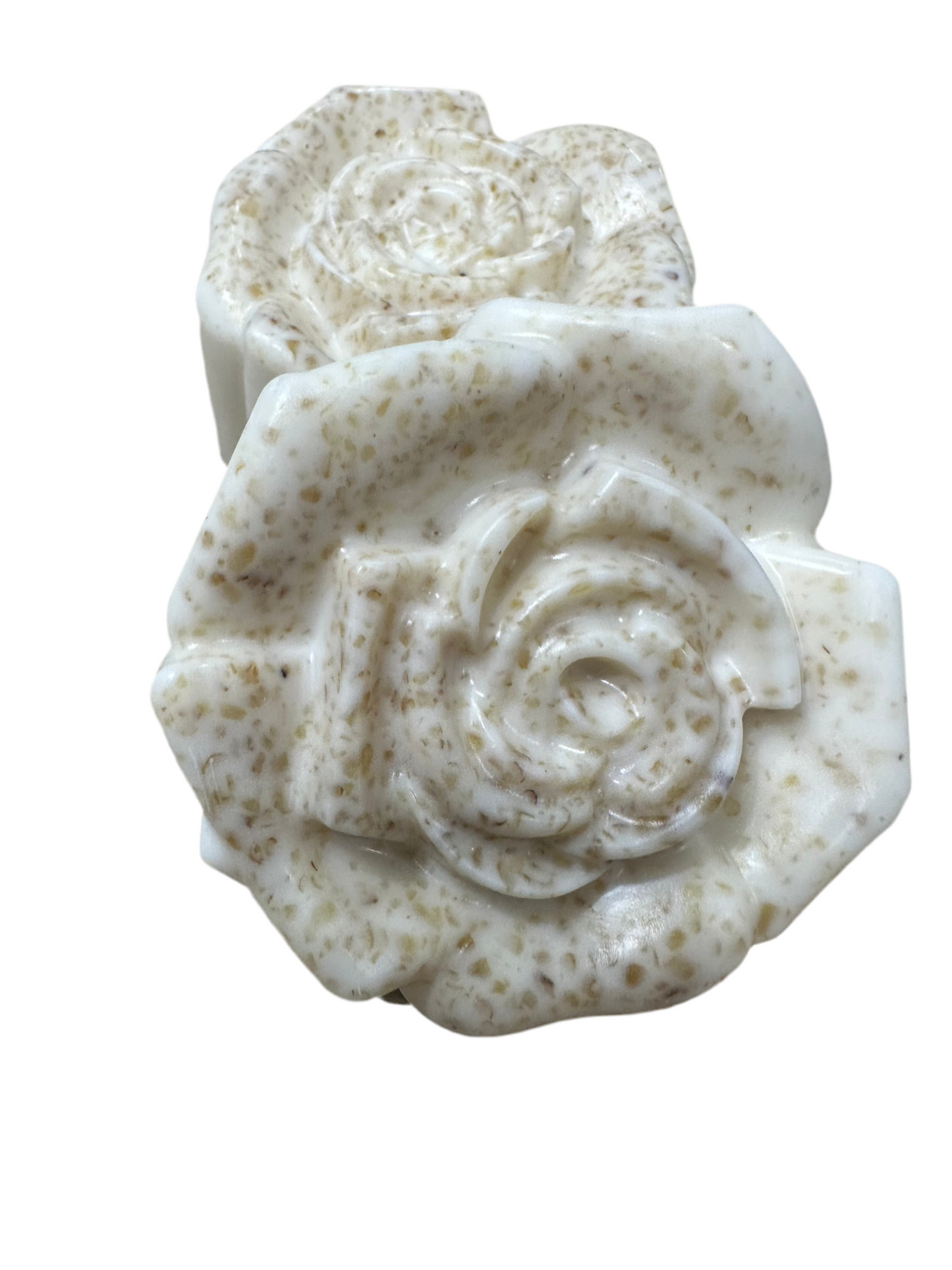 Scented Shea Butter and Oatmeal Rose Shaped Handmade Soap Bar x 2