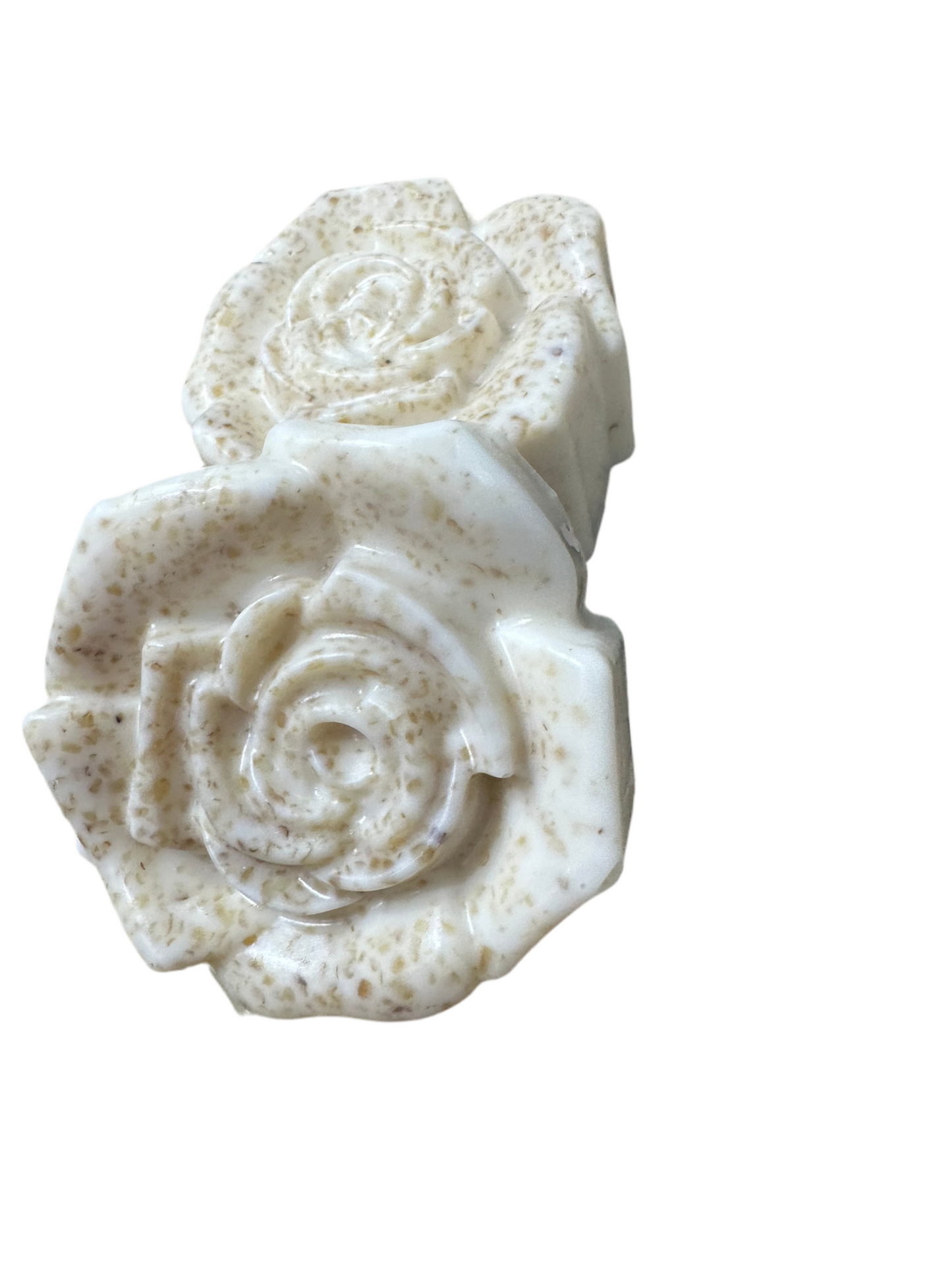 Scented Shea Butter and Oatmeal Rose Shaped Handmade Soap Bar x 2
