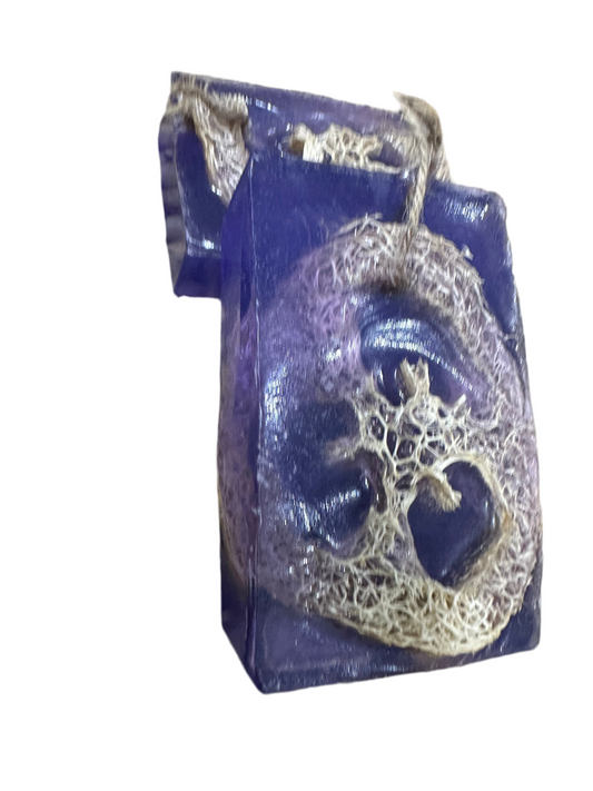 Lavender Scented Loofah Scrub Handcrafted Soap Bar