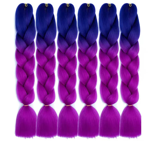 3PS Colored Braiding Hair Rainbow Hair Extensions