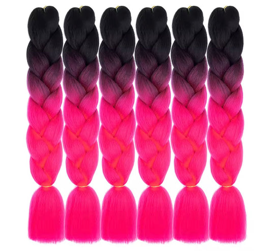 3PS Colored Braiding Hair Rainbow Hair for braids