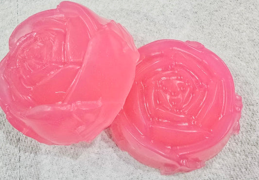 Scented Rose Shaped Handmade Soap Bar x2